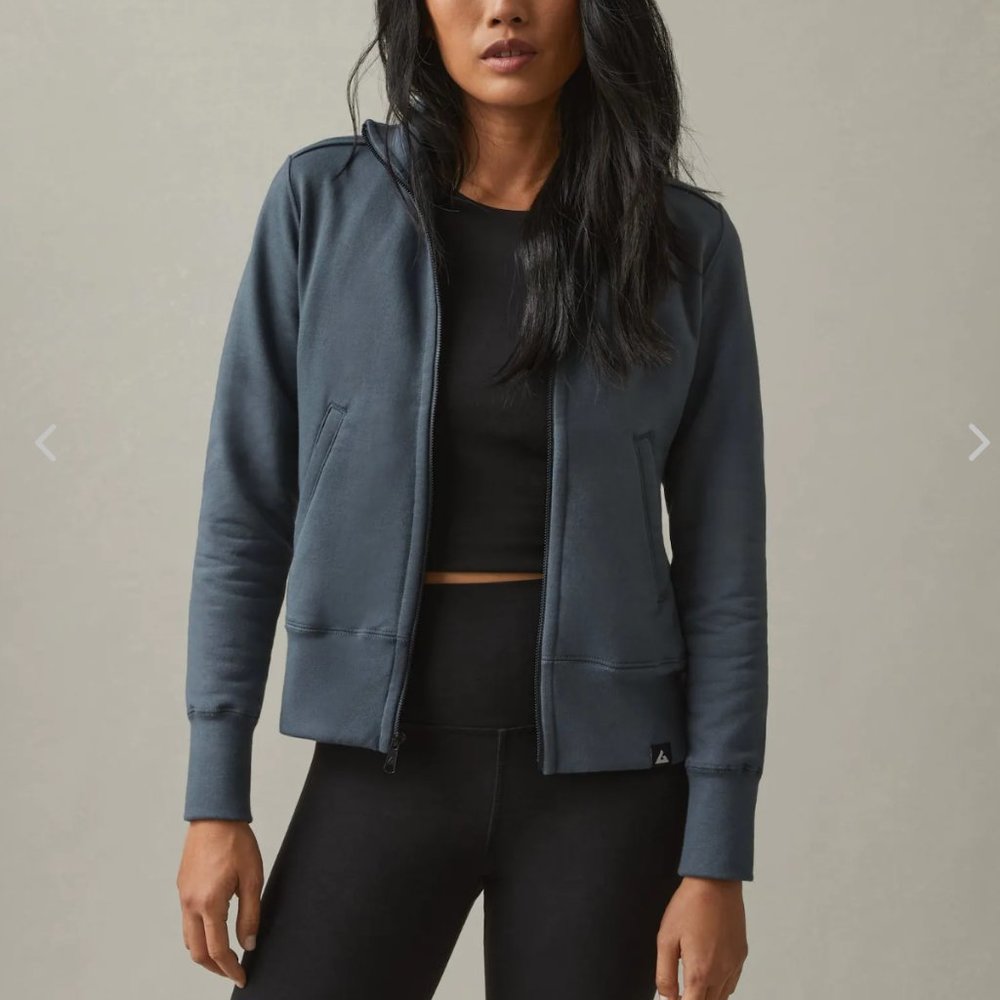 American Giant Women's Moto Full Zip, Vintage Indigo, Size S